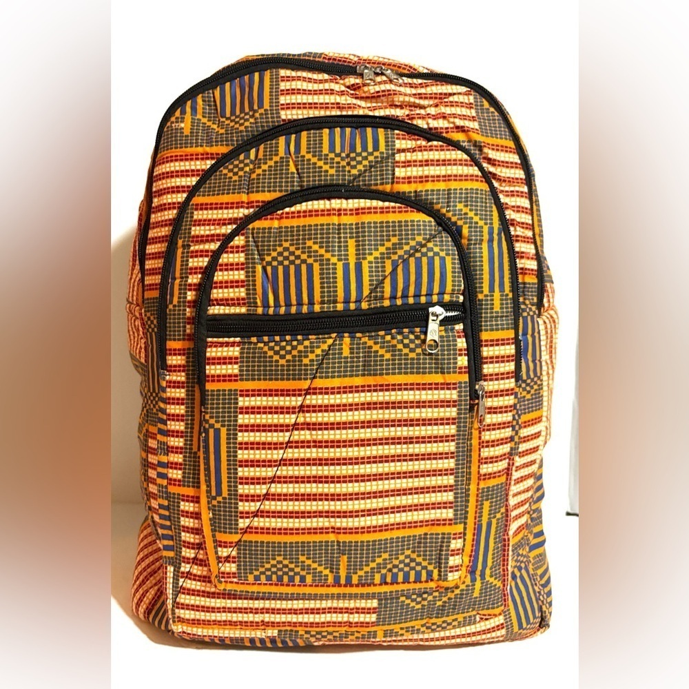 African ankara unisex handmade geometric backpack